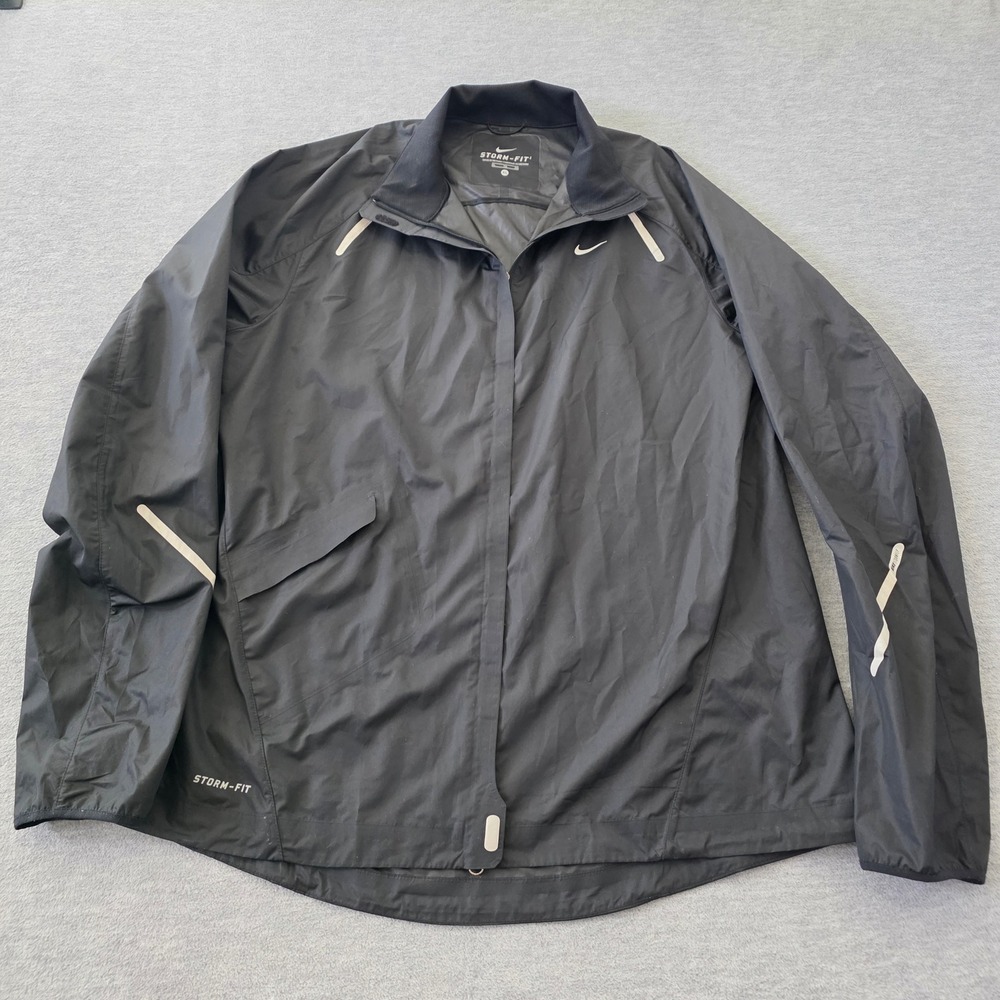 Nike Mens Storm-FIT Running Jacket Black Reflective Full Zip 362756-010 XL
